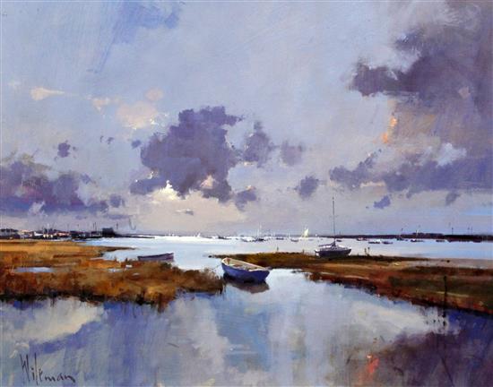 § Peter Wileman (1946-) On the River Alde, 18.5 x 23.5in.